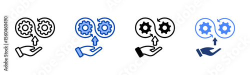 Continuous Improvement icon set multiple style collection