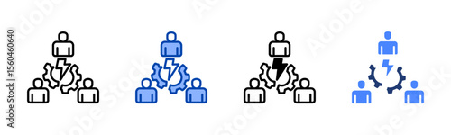 Conflict Management icon set multiple style collection