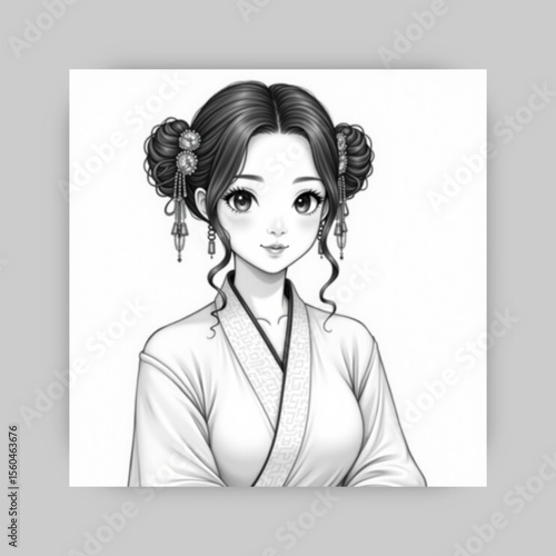 Ai genarate anime black and white