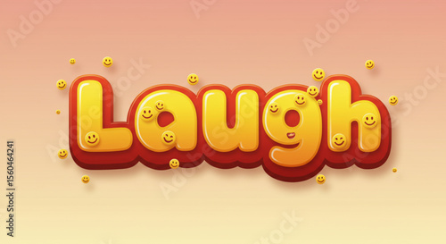 Joyful Laugh Typography Design  Cheerful and Playful Text Effect
