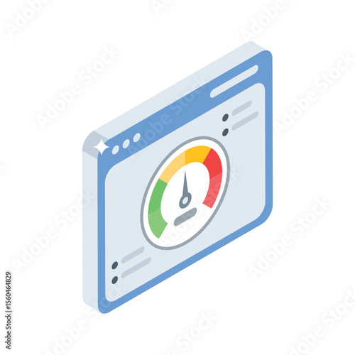 A modern isometric icon of optimized web performance