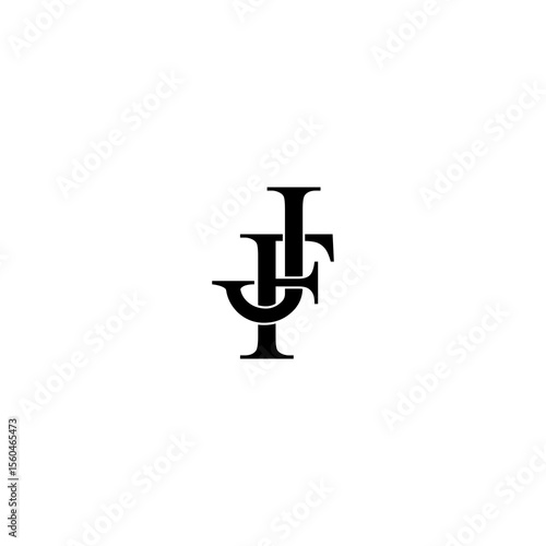 letter jf, fj linked flat overlapping design logo vector