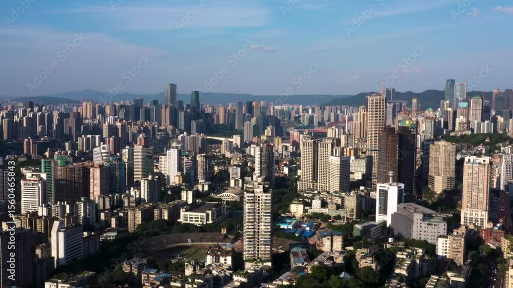 Chongqing city aerial view capturing the skyline and urban landscape Chongqing city aerial view capturing the skyline and urban landscape