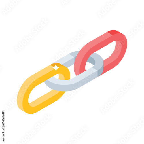 Check out this isometric icon of seo backlink chain