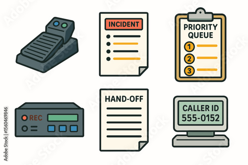 Emergency dispatch icons collection