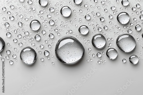 Dewdrop kaleidoscope on white surface