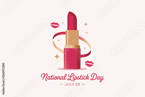 Classic lipstick design with soft tones for july 29 national lipstick day celebration sticker or t-shirt print  