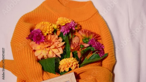 Wallpaper Mural Letter board with text AUTUMN IS MY FAVORITE COLOR Fall Bouquet for Thanksgiving holiday. Seasonal Warm colorful blossom flowers arrangement festive decoration. Selective focus  Torontodigital.ca