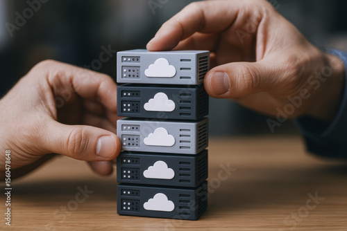 Wallpaper Mural Collaborative efforts in managing interconnected data center infrastructure symbolize modern cloud computing strategies for business growth Torontodigital.ca