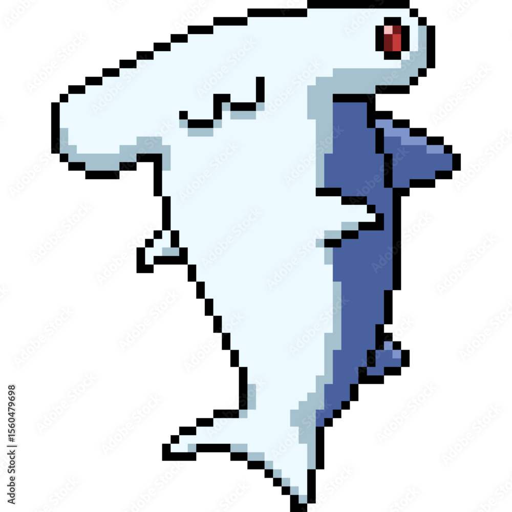 pixel art of fat hammerhead shark smile pixel art of fat hammerhead shark smile