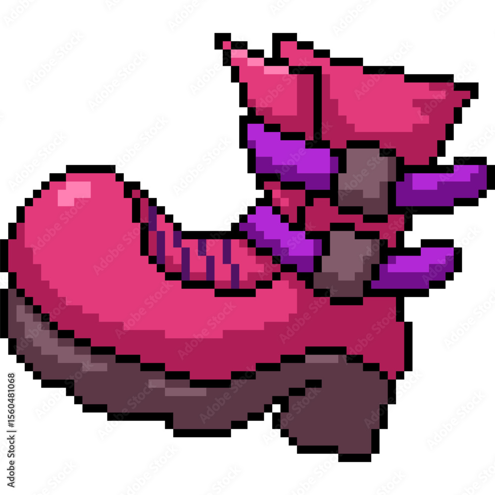 Fototapeta premium pixel art of female fashion pink shoe