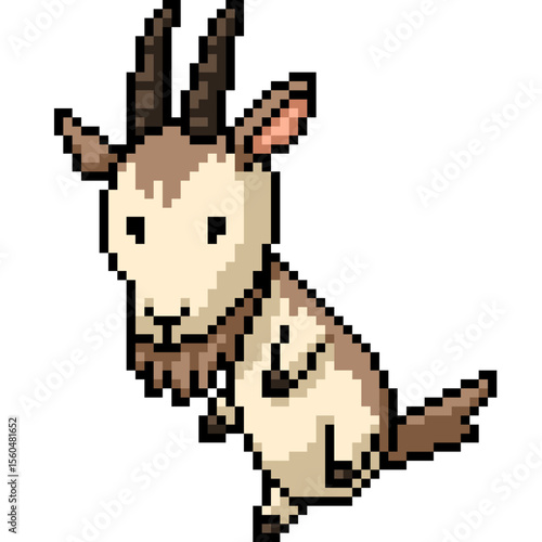 pixel art of kid goat boy dancing