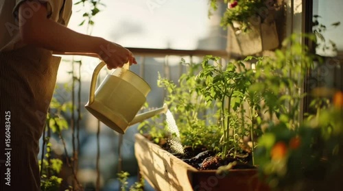 Eco-friendly balcony plant watering