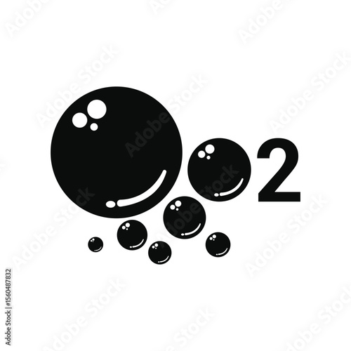 oxygen o2 molecule icon vector design concept with bubble