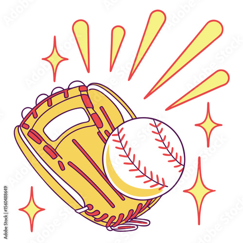 Baseball Glove And Ball Sport Equipment Sparkle