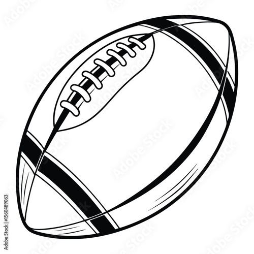 American Football Ball Silhouette and Lines