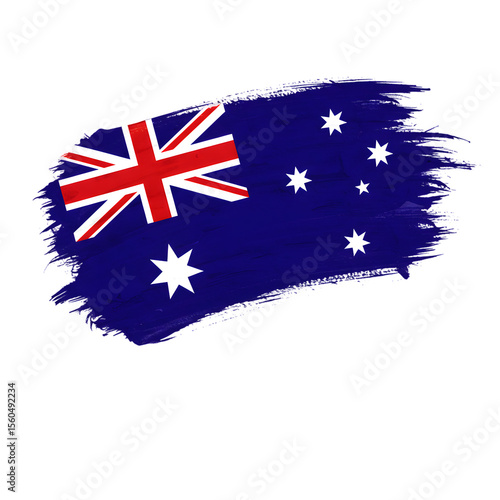 Grunge Style Australian Flag on Transparent Background


