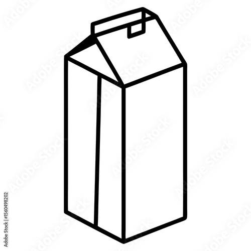 Simple black outline drawing of a milk carton with a peaked top