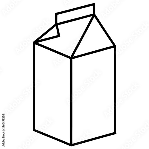Simple outline drawing of a milk carton with an open top