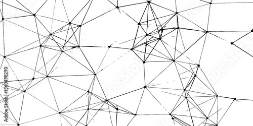 Seamless geometric polygon pattern of broken glass shards, forming an abstract network of blue lines and triangles, ideal for technology or architecture design wallpaper