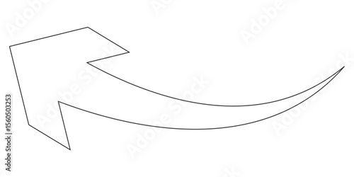 long curve arrow vector icon illustration