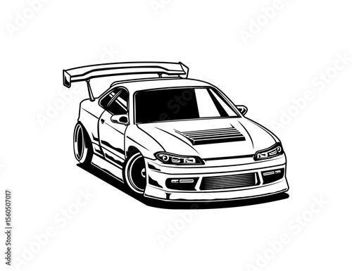 90s car image in vector file graphic illustration