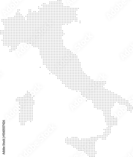 Italy – square dot grid vector map (Web Mercator projection, PPT-compatible & fully editable)