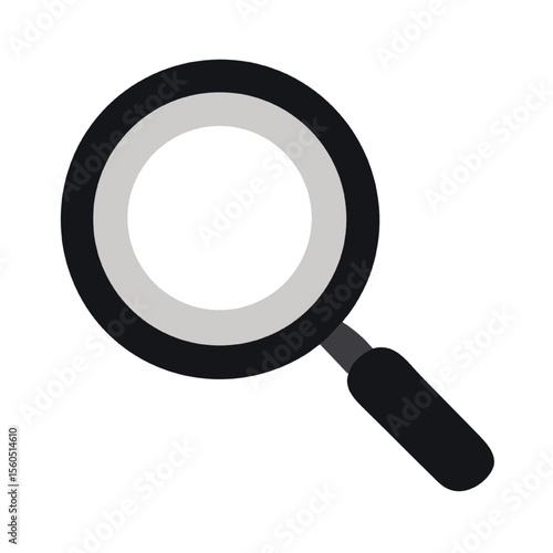 Magnifying Glass Icon Clear Lens, Simple Design