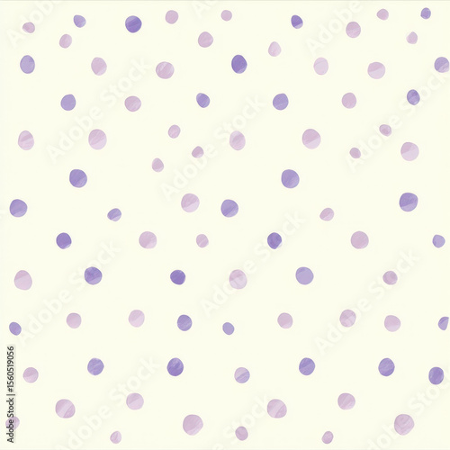 Dusty Lavender Polka Dot Pattern on Ivory Background Seamless Design