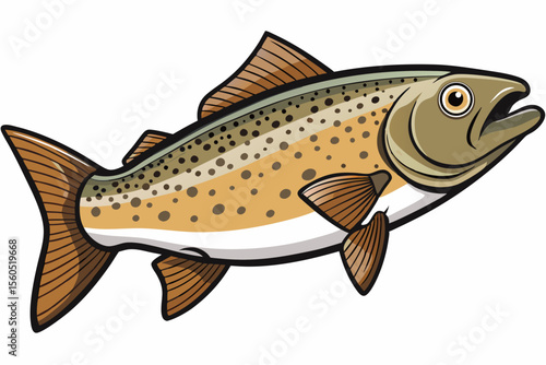 Speckled trout with realistic vector textures