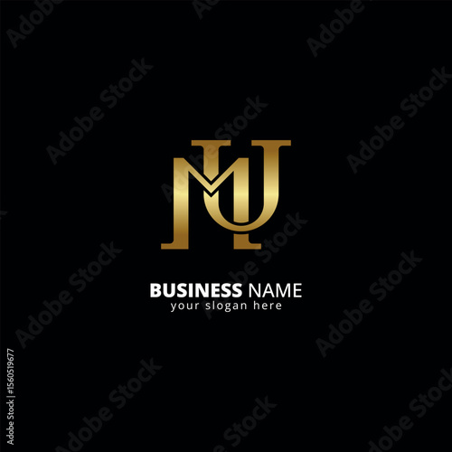 Alphabet M and U Letter Logo, Luxury Monogram Design.