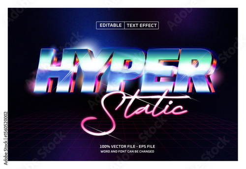 Hyper Static 3d Text Effect. Editable Text