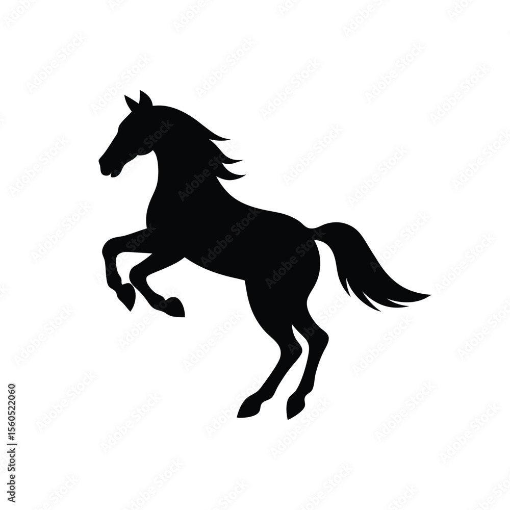 A jumping horse silhouette vector art illustration A jumping horse silhouette vector art illustration