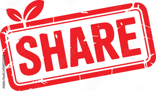 share red stamp text vector