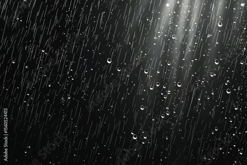 Rain water drops on a black dramatic window glass. Autumn  bokeh depression background. Rain concept