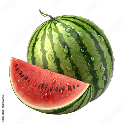 Photorealistic 8K Watermelon with Juicy Glossy Texture