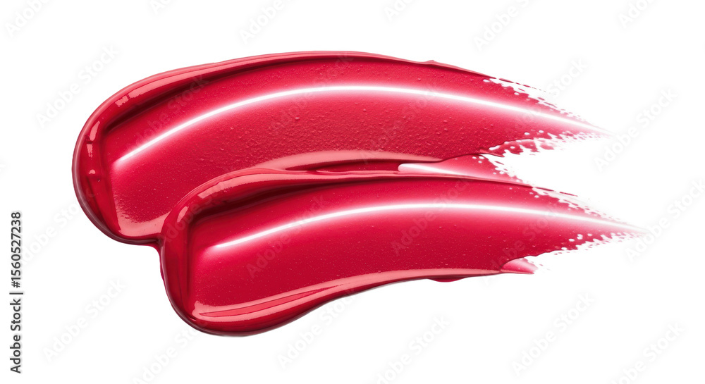 Vibrant Red Lipstick Swatch With Glitter Showing Glossy Texture on Transparent Background Isolated Transparent Background Vibrant Red Lipstick Swatch With Glitter Showing Glossy Texture on Transparent Background Isolated Transparent Background