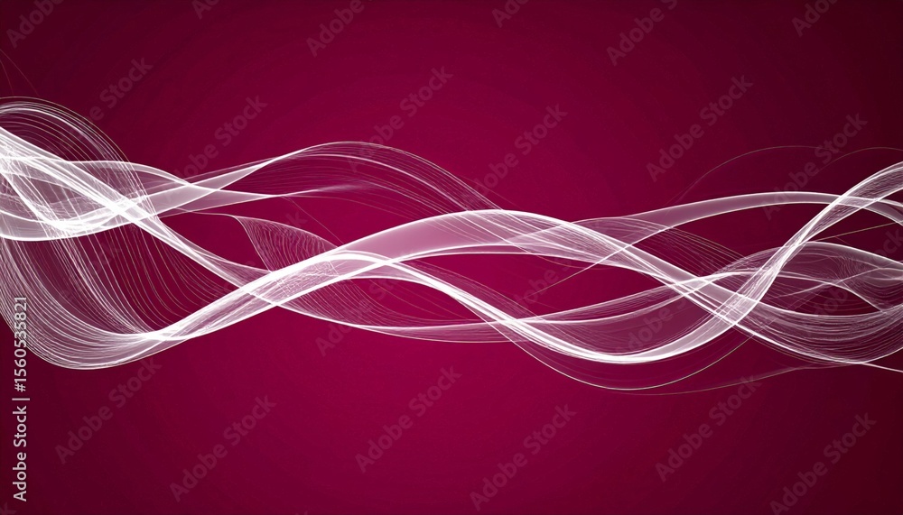 Fototapeta premium Crimson Pulse Abstract White Energy Waves Wine Red Background, Wallpaper, Technology