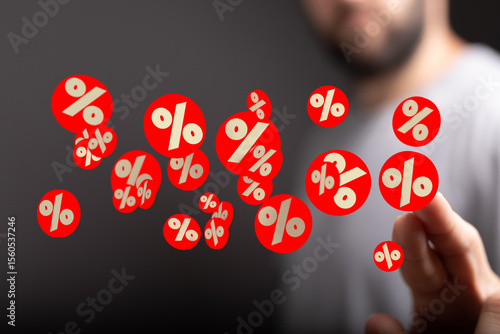 Image of red percentage sym...
