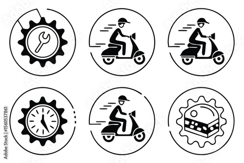 set of yoga icons
