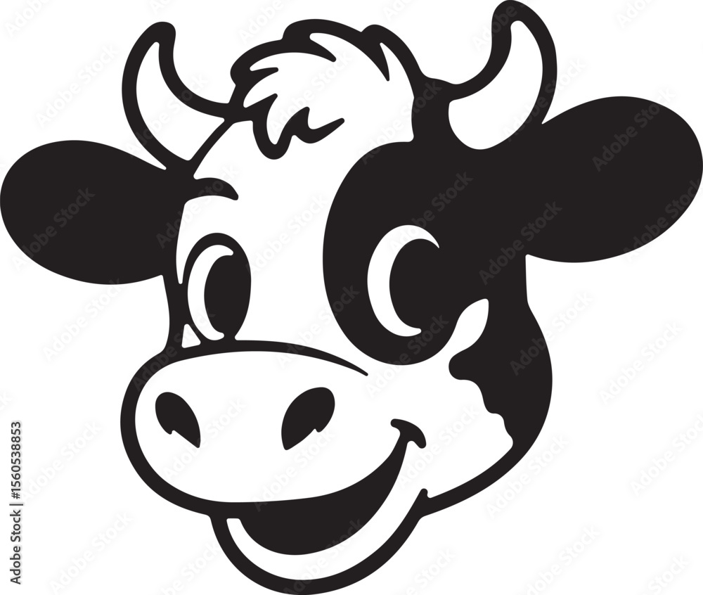 Fototapeta premium cow, bovine, cattle, animal, mammal, agriculture, farm, livestock, dairy, horns, ears, face, profile, head, nature,