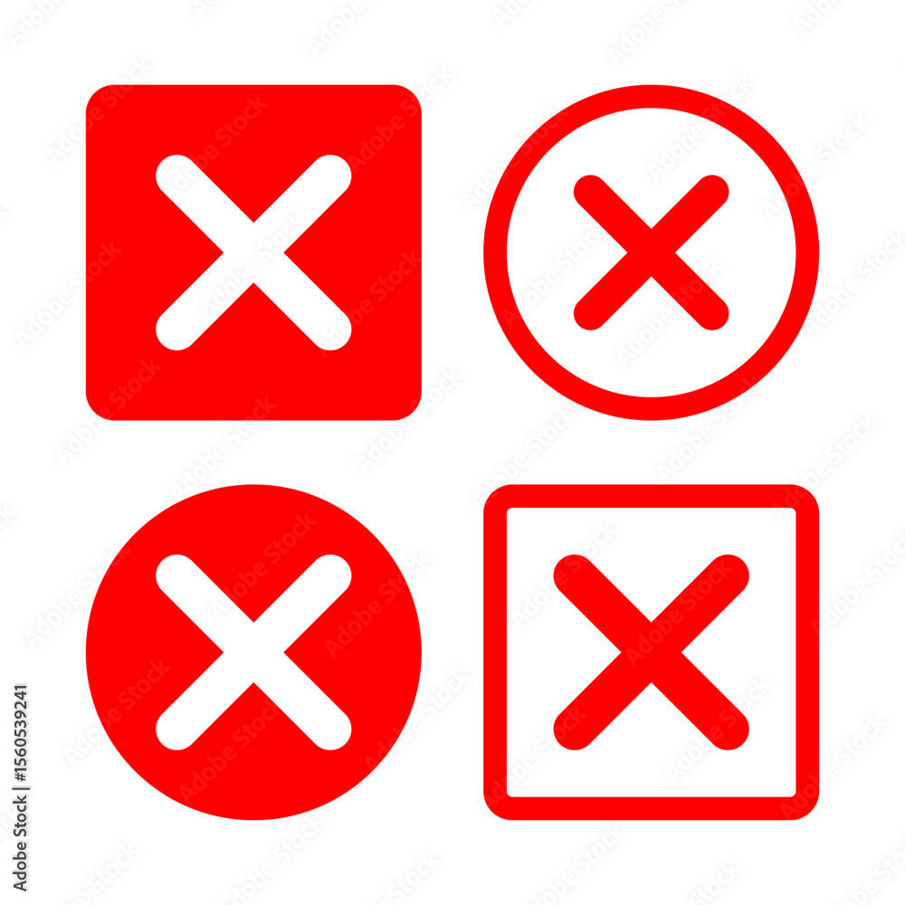 Fototapeta premium Red Cancle icon symbol design, No and Reject graphic elements illustration design, Editable.