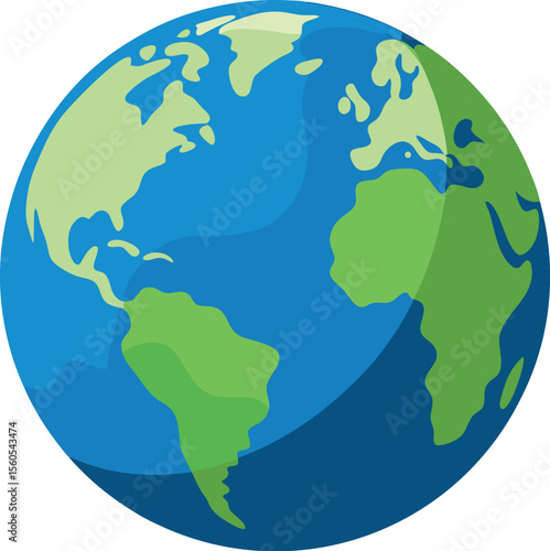 Stylized earth illustration with a clean white background suitable for global themes and educational content