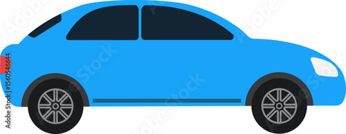 Blue Sedan Car Vector