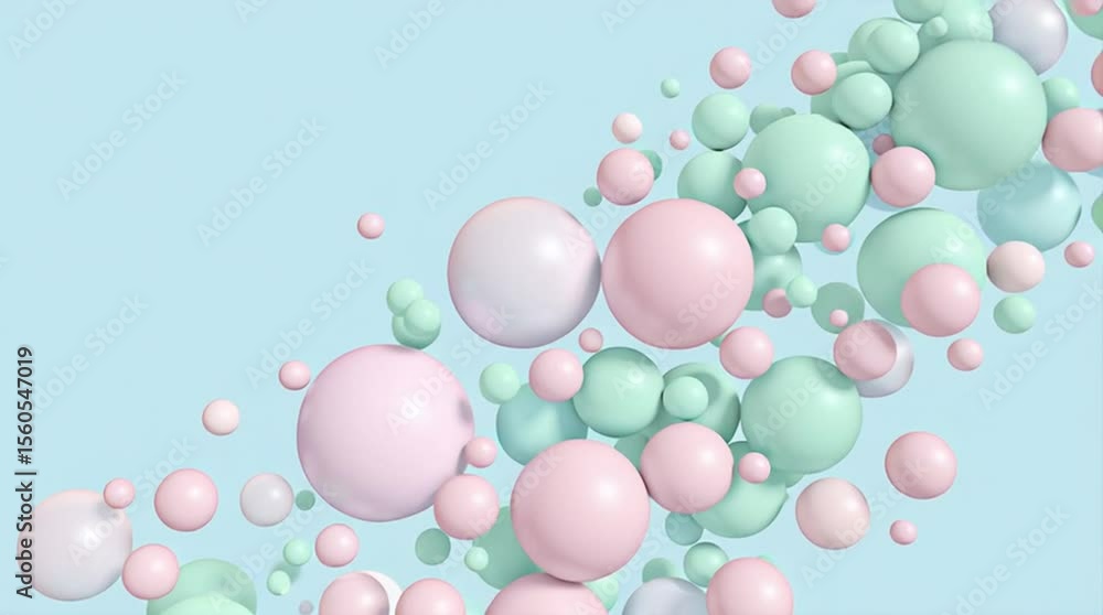Abstract background of soft iridescent pastel pink and mint bubbles floating gently on a light blue background.
Abstract background of soft iridescent pastel pink and mint bubbles floating gently on a light blue background.