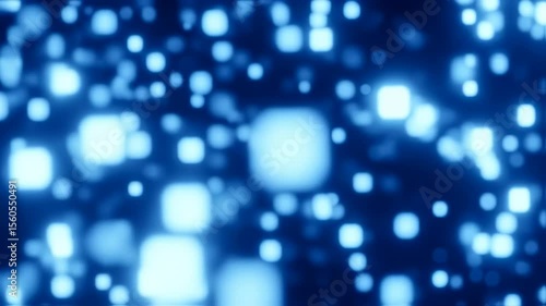 Wallpaper Mural Abstract glowing blue squares move softly on a dark background animation Torontodigital.ca