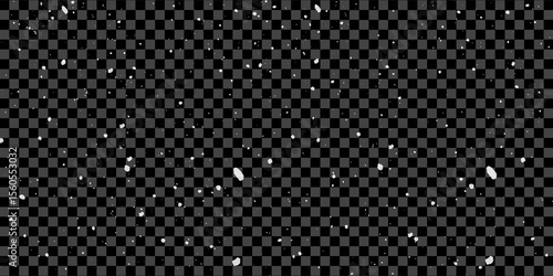 Snow flakes winter snowfall white light vector background. Christmas background, white snow on black background for edit photo.	