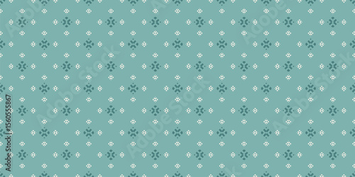Vector abstract background. Elegant geometric floral seamless pattern with snowflakes, diamond shapes, stars. Retro-inspired Christmas texture. Repeating geo design for decor, print, textile, cloth