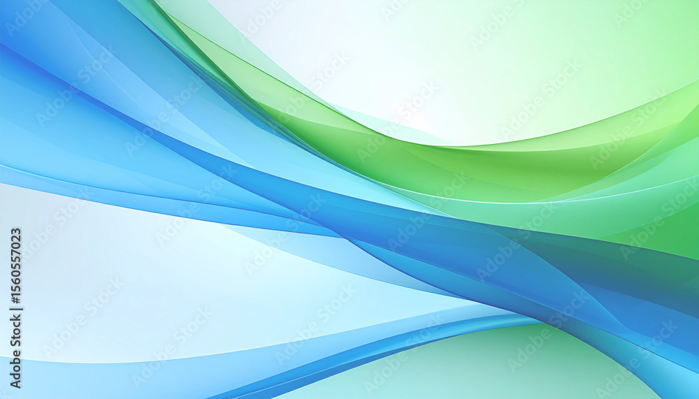 Fototapeta premium Abstract overlay background, curved wave shape with a blue and green. AI