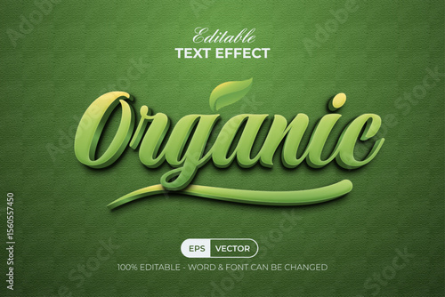 Green Nature Editable Text Effect 3D Soft Style.